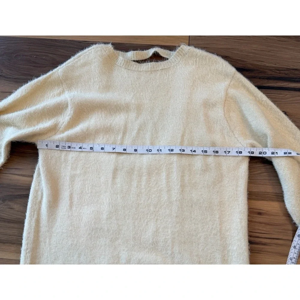 GB Cream Fuzzy Eyelash‎ Balletcore Sweater Dress L Soft Girl Stretch Nylon Cozy